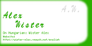 alex wister business card